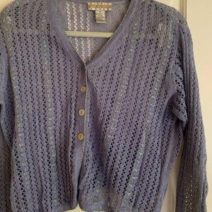 Sigrid Olsen Lace Cardigan, Lilac Size M